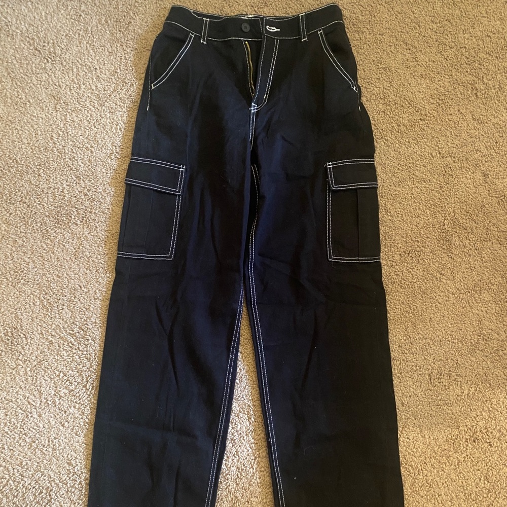 Black wide leg jeans